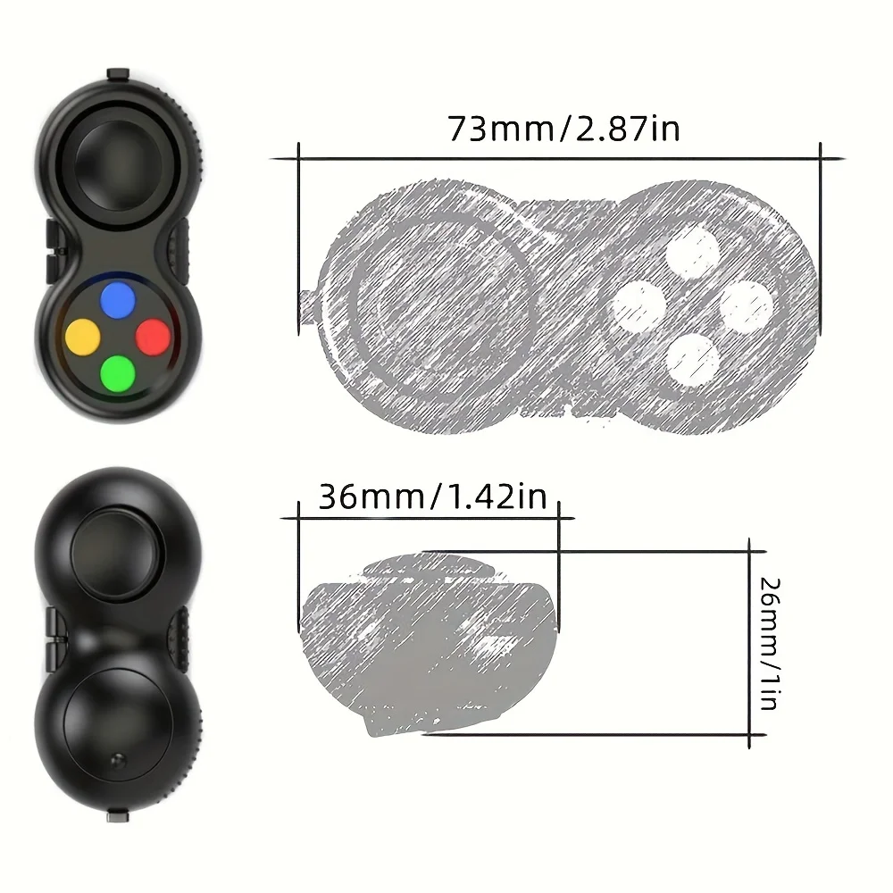 Fidget Toy Pad 8 Fidget Functions Controller Stress Reducer Toy Cube Relieves Stress Anxiety