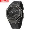 SMAEL 5Alarm Clock 2 Time Digital Watches 8088 Waterproof Men Watch Countdown Stopwatch Led Light Electronic Movement Wristwatch 1