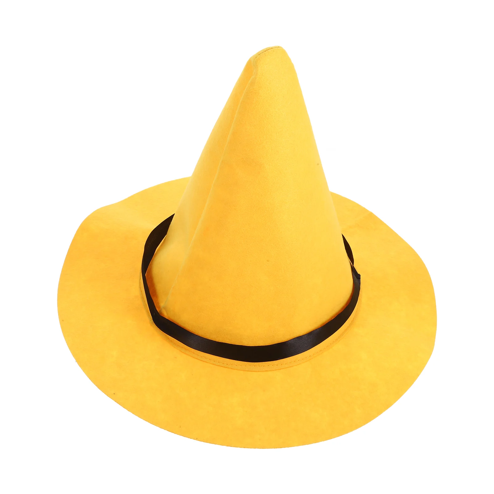 Large Brim Witch Hat Halloween Costumes Cosplay Ornament Party Yellow Felt Cloth party hat halloween witch hat