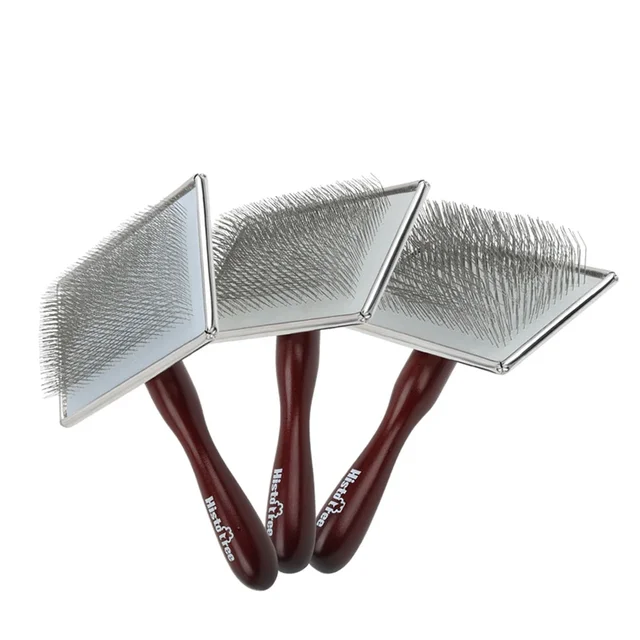 Solid Wood  Long Hair Pet Comb for Dog Pet Hair Remover Massage Short Cat Comb Pet Grooming Stainless Steel Combs for Dogs Hair 2