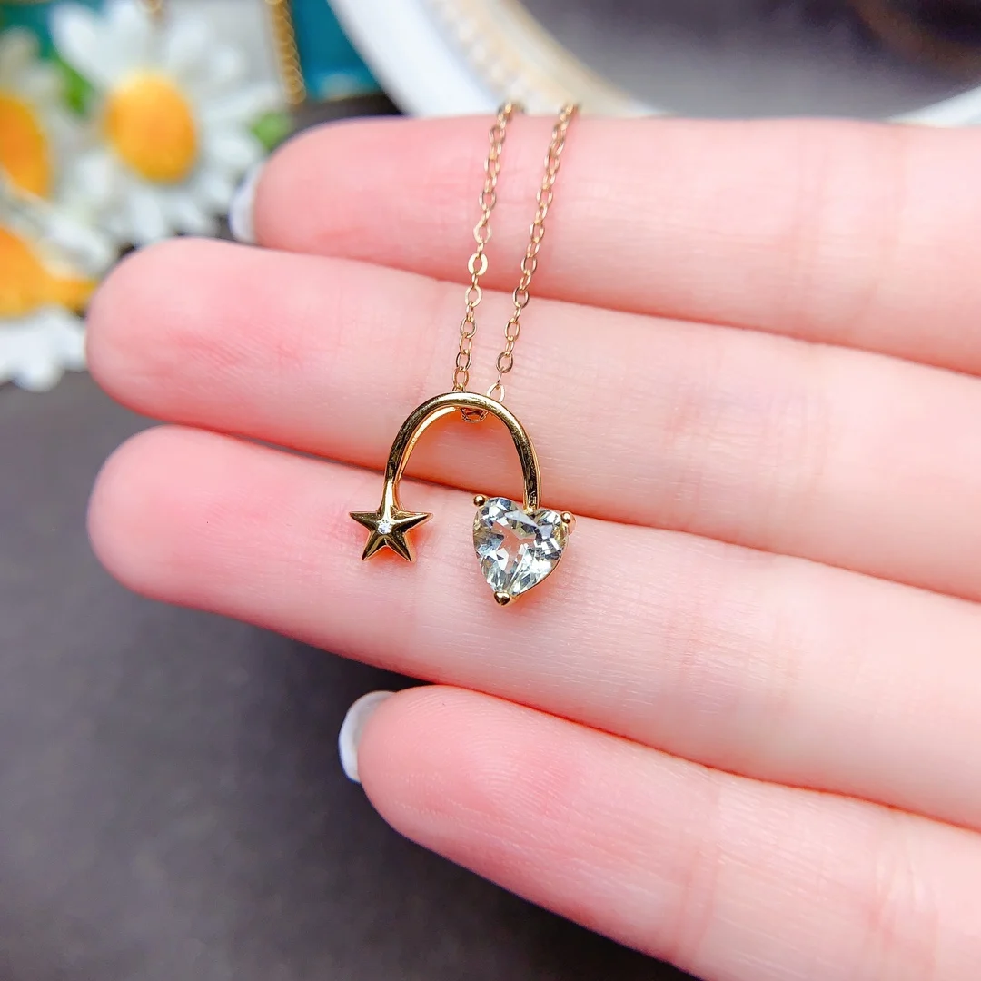 

【M&T】Natural green crystal pendant Valentine's Day gift Christmas couple boyfriend girlfriend wedding engageme