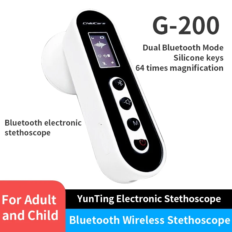 

Bluetooth Medical Stethoscope Cardiopulmonary Recording Stethoscope 60 Times Amplifying Sound Stethoscope for Doctors and Nurses