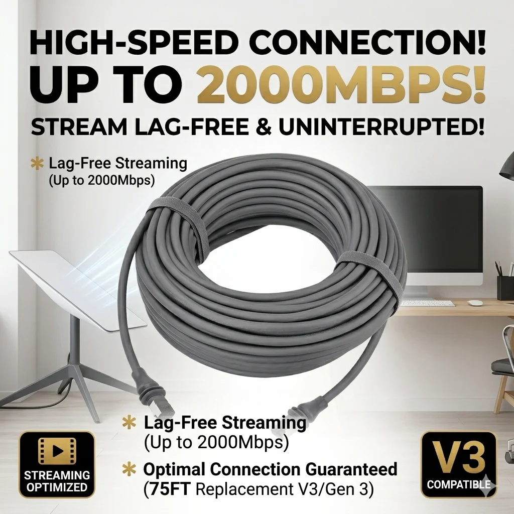 Cat6E Ethernet Cable for Starlink Satellite Internet
