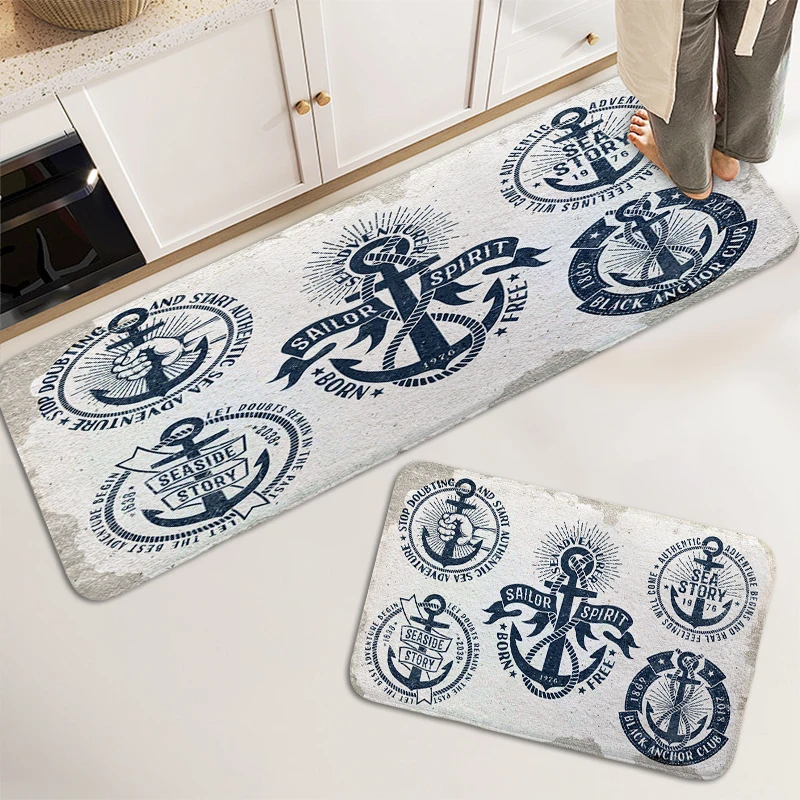 

Kitchen Treadmill Rugs Anchor Outdoor Entrance Doormat Floor Mats Front Door Mat Washable Non-slip Rug Aesthetic Room Carpet