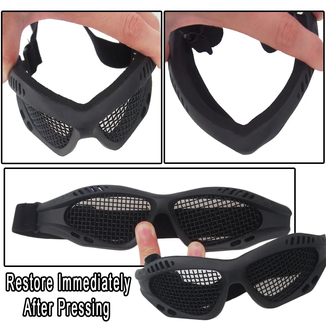 Outdoor Eye Protective Comfortable Airsoft Safety Tactical Goggles Anti Fog Metal Mesh/PC Len For Paintball Hunting Glasses safety goggles tactical goggles shooting glasses polarized goggles