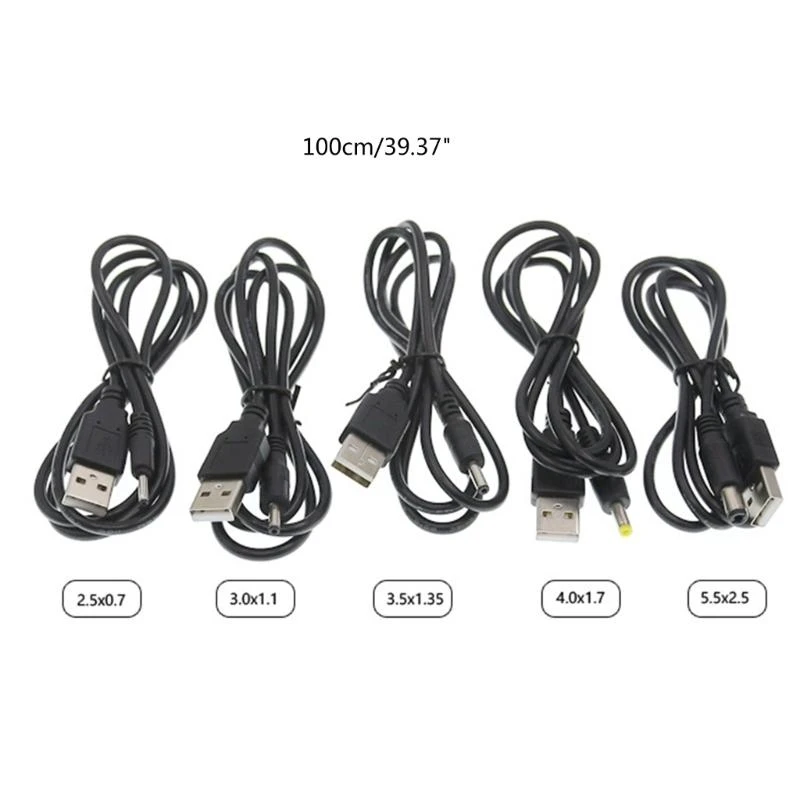Universal USB to DC Power Extension Cable Connector - Versatile Multi-Size Plug Adaptors