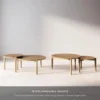 Kendall Round Modern Nesting Coffee Set of 2, Stacking Living Room Accent Tables, Light Brown 6