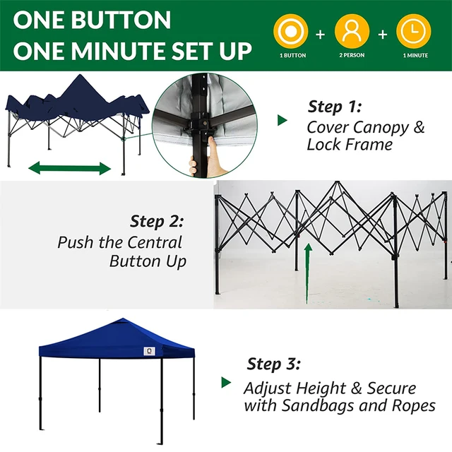 Quasar Kültéri Napellenzők Tartókeretekhez Összecsukható Kemping -Lombkorona Kerti Sátrak Erkély Napellenző Napsejtek 10 × Ft - Image 4