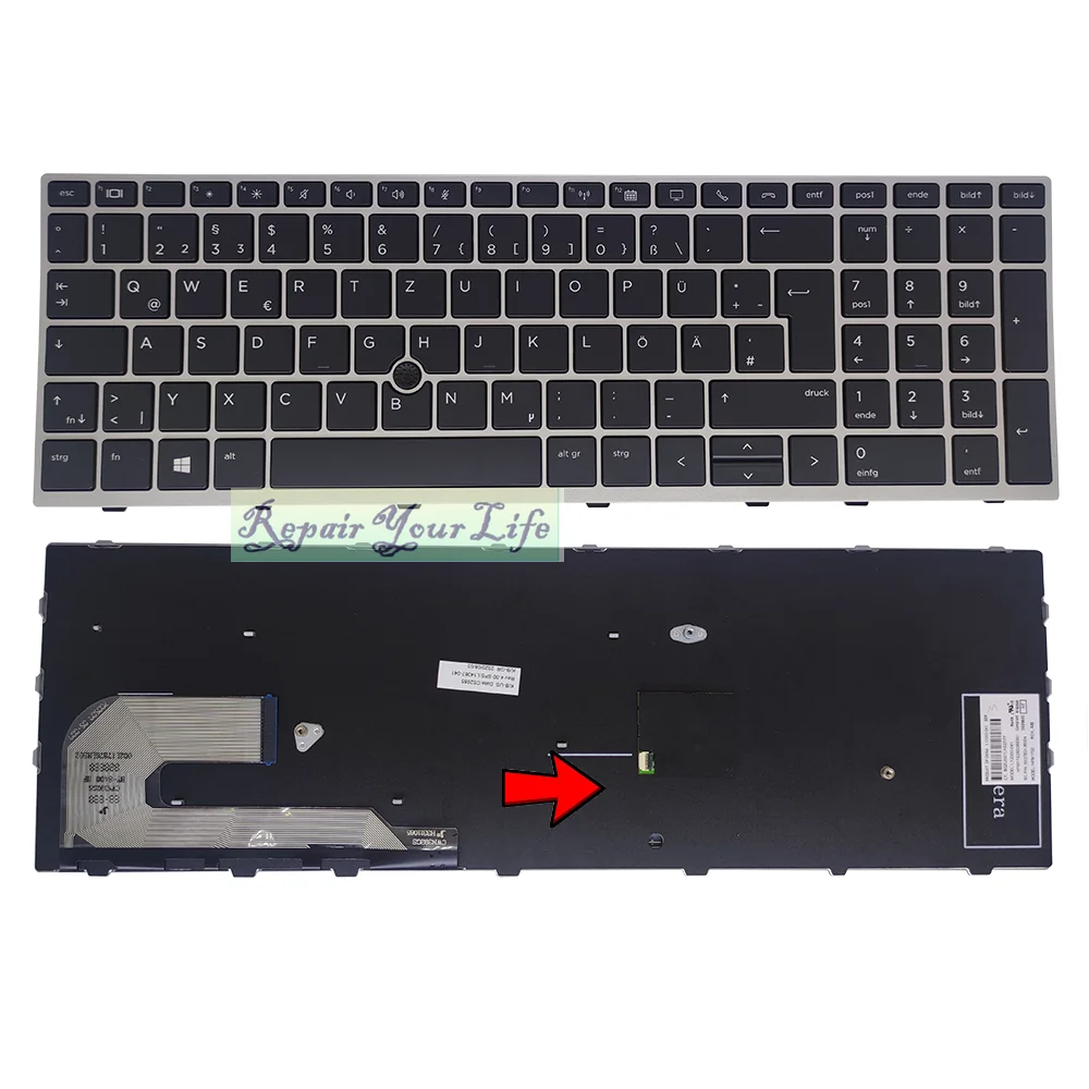 Teclado Retroiluminado para hp Elitebook Português Alemão Suíço e Dinamarquês Notebook da ue 855 850 g5 g6 Zbook 15u g5 g6 Hpm17b7 Novo - Imagem 4