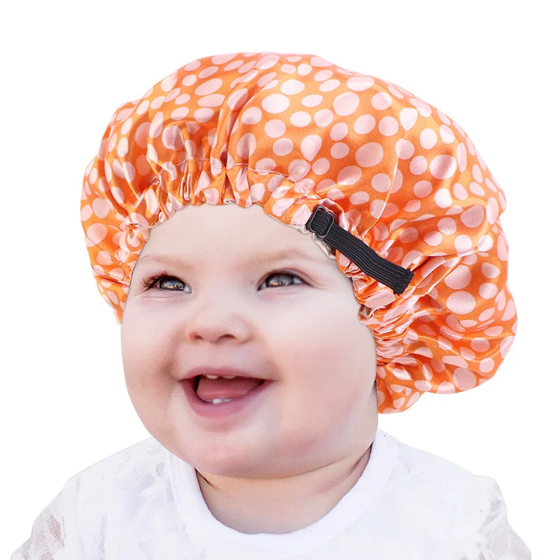 2 Pcs Kids Satin Bonnet Adjustable Sleeping Cap Silk Soft Night Hair Bonnet for Toddler Child Baby