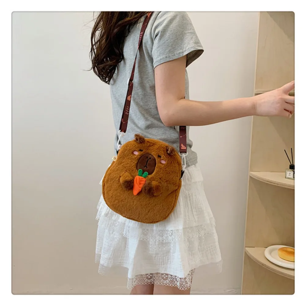 Fashion Large Capacity Capybara  Shoulder Bag Students School Bag Guinea Pig  Bag Capybara Handbag Crossbody Bag