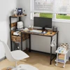 Computer Desk with Power Outlet &  Shelves, Study Writing Table with USB Ports Charging Station, PC Desk Workstation for  Office 1