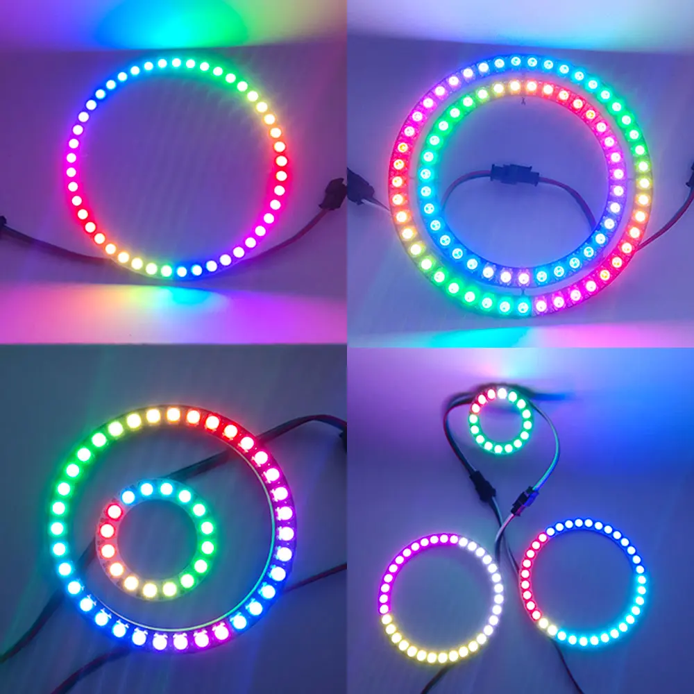 WS2812B LED PixeI Ring+USB 21Key Controller Kit SMD 5050 RGB WS2812 IC Individually AddressabIe 8/16/24/35/45Led Led Module 5V
