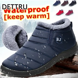 Botas de nieve ligeras para hombre y mujer, calzado impermeable de talla grande 47, botines Unisex, envío gratis