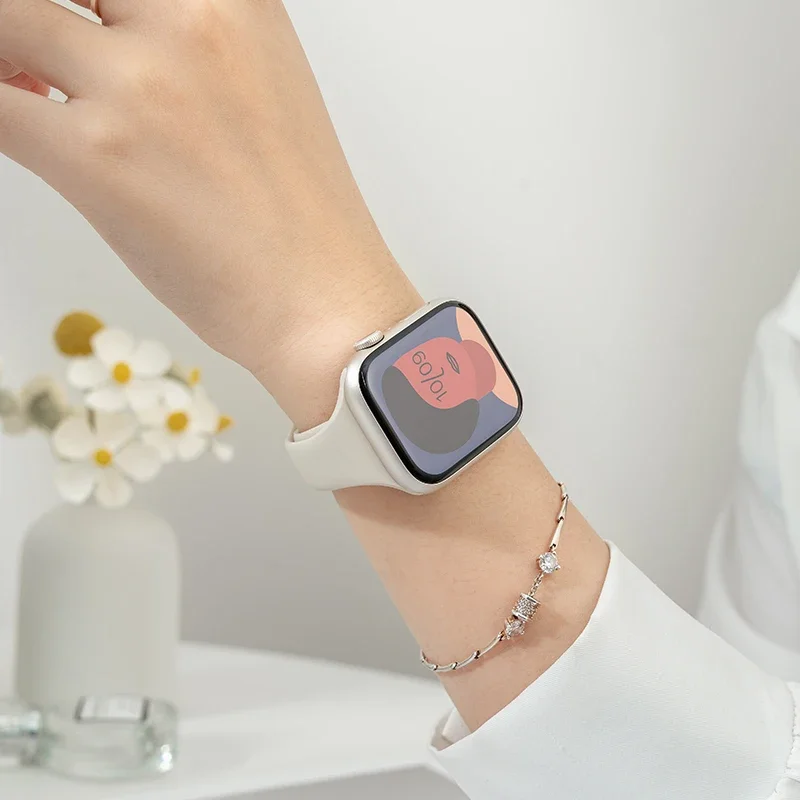 รูปสินค้า สายซิลิโคนบางสำหรับ Apple Watch ทุกรุ่น