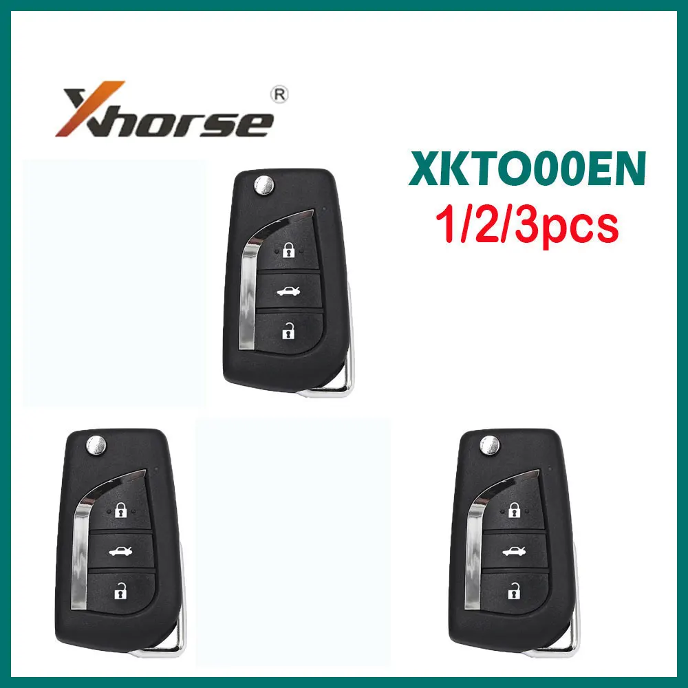 

1/2/3pcs Xhorse XKTO00EN Car Remote Key 3 Buttons Univeral Wire Remote Key for Toyota for VVDI Mini Key Tool English Version