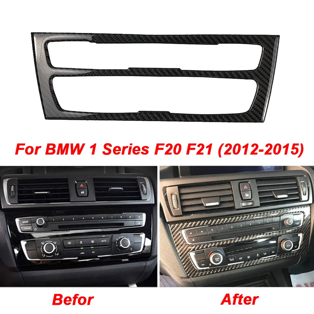 For BMW F20 F21 1 Series Real Carbon Fiber Air Conditioning CD Console Panel Cover Trim Car Styling Car Accessories Interiors abs matte carbon fibre for mazda cx 5 2017 2018 accessories car air conditioner switch panel cover trim sticker styling 1pcs