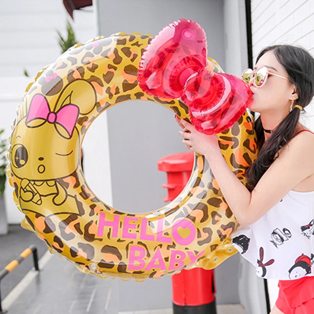 

Bow Tie Cartoon Swimming Ring for Kids Baby Infant Floats Pool Swimming Circle Inflatable Toys Pool Accessories for Beach Party