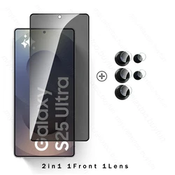 Premium Privacy Case with Tempered Glass Screen & Camera Protection for Samsung S25 (2In1 1Front 1Lens)