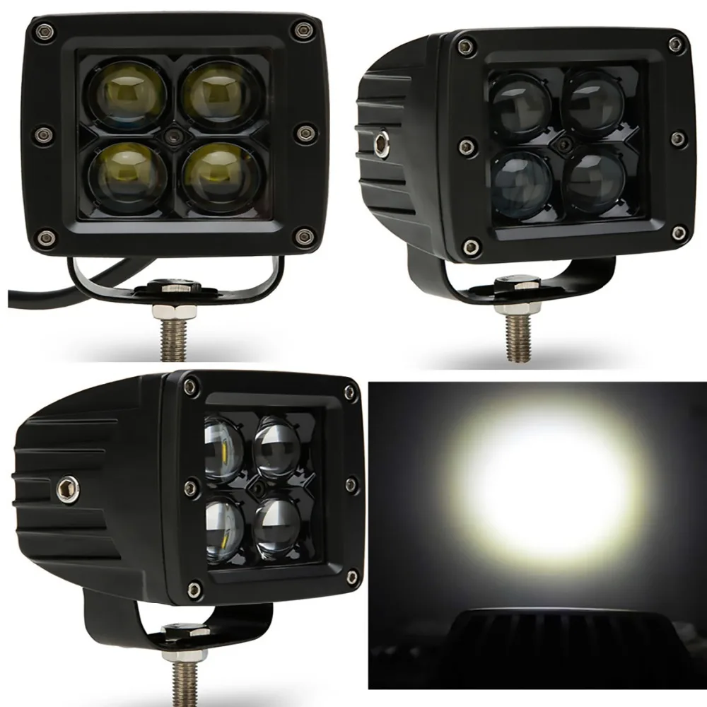 HYNBYZJ 60W 7D Lens LED Car Work Light Beam Square LED Fog Light Lamp for Truck Motorcycle 4x4 Engineering Vehicles Car SUV ATV