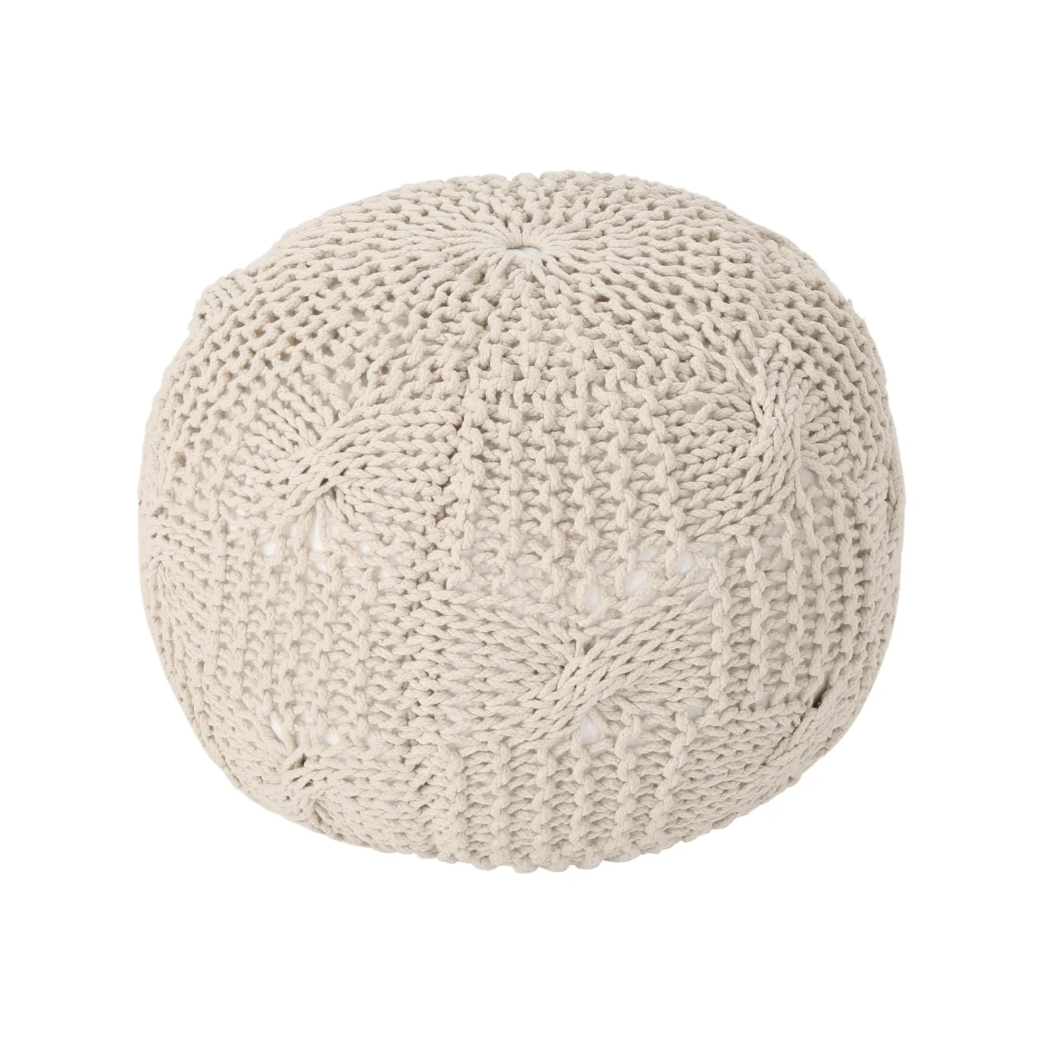 

Cozy Bordeaux Round Knitted Cotton Pouf in Elegant Beige Color for Stylish Home Decor and Comfortable Seating