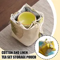 Chinese Simple Teaware Storage Bag Traditional Kung Fu Tea Accessories Portable Travelling Teacup Jewelry Protection Fabric Bags 1