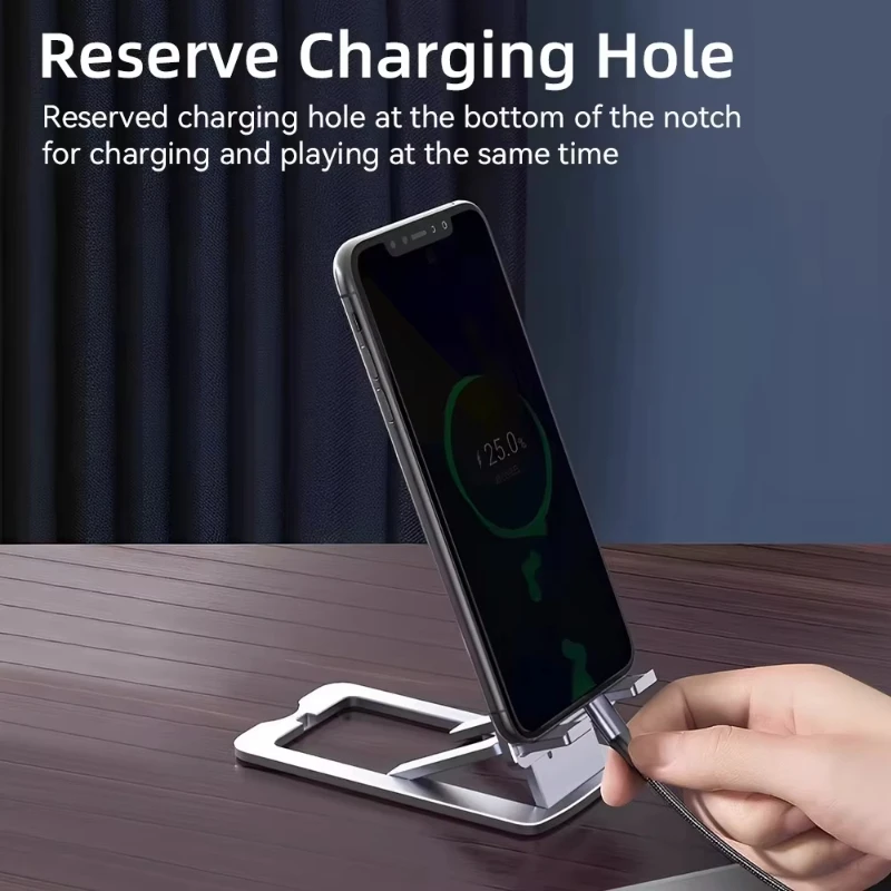 유니버설 조절식 접이식 데스크탑 폰 스탠드 - 모든 스마트폰용 높이 및 각도 조절 모바일 지지대