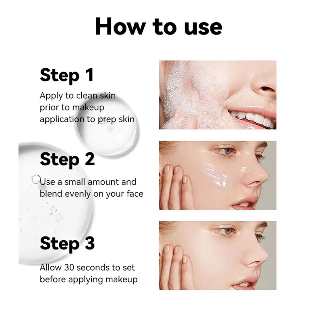 Moisturizing Facial Base Primer Hydrating Face Pre Makeup Gel Even Oil Control Skin Brightens Invisible Pores Facial Base Primer 2