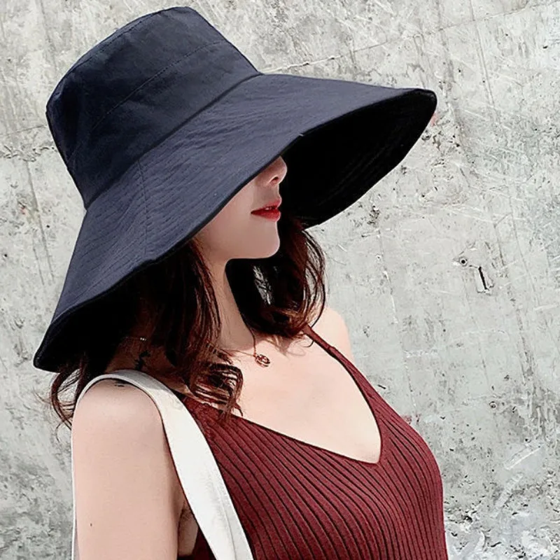 Japanese Sunshade Women's Oversized Brim Sun Hat with Full Face Coverage