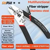 SHRUI P9 Multifunctional Pliers 2 in 1 Fiber Stripper & Cleaning Wipe Strip Fiber Drop Cable 430 Stainless Steel Widened body