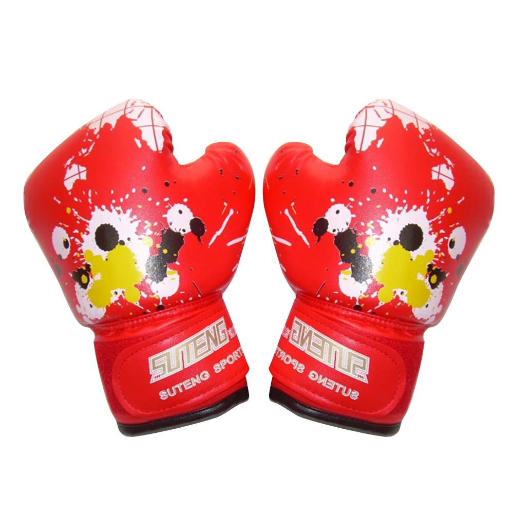 1 Pair Boxing Gloves Wraps Workout Exercise Training PU Leather Sponge Martial Arts Boxing Gloves for Karate Muay Thai Equipment