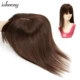Isheeny-piezas de cabello humano para mujer, 8 "10" 12 "14", parte central, Color marrón, Topper con flequillo, 13x13cm, Base 100% cabello humano