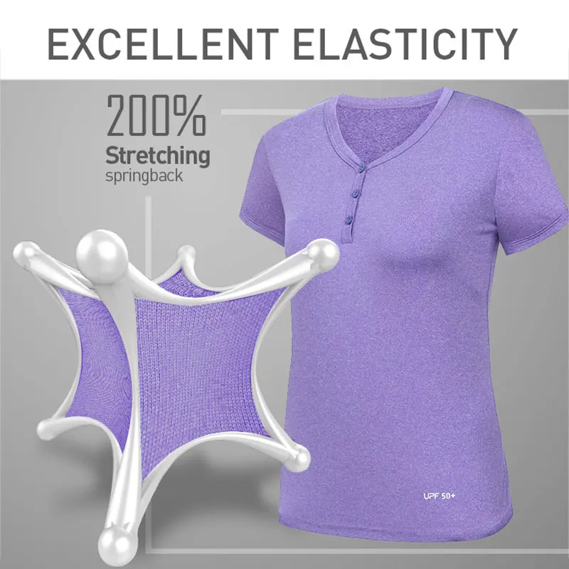 SHOWWOLF Outdoor Summer T-Shirt Quick Dry UV Protect Breathable Stretch Women Sport Running Camp Climb Hiking Polo Shirt