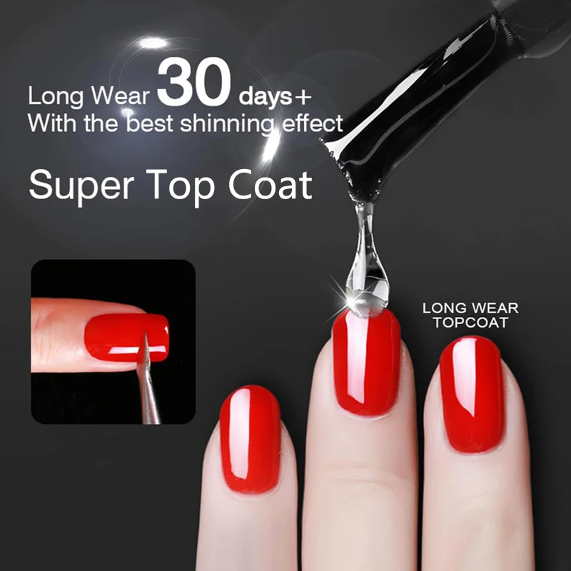 CHUNSHU 15ML Super Top Coat Nail Gel No Wipe UV Gel Varnish Sealing Transparent Diamond Topcoat Semi Permanent Nails Art Tools 4