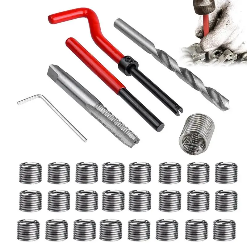 

Thread Repair Tool 30pcs Metric Thread Chaser Kit M8x1.25mm Thread Cleaner Tool Bolt For Cleaning Worn Threads accessories