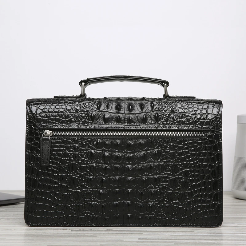 Crocodile Pattern Leather Bag Men's Small Briefcase Men's Handbag Men's Briefcase Men's Bag Cowhide Handbag Large Bag