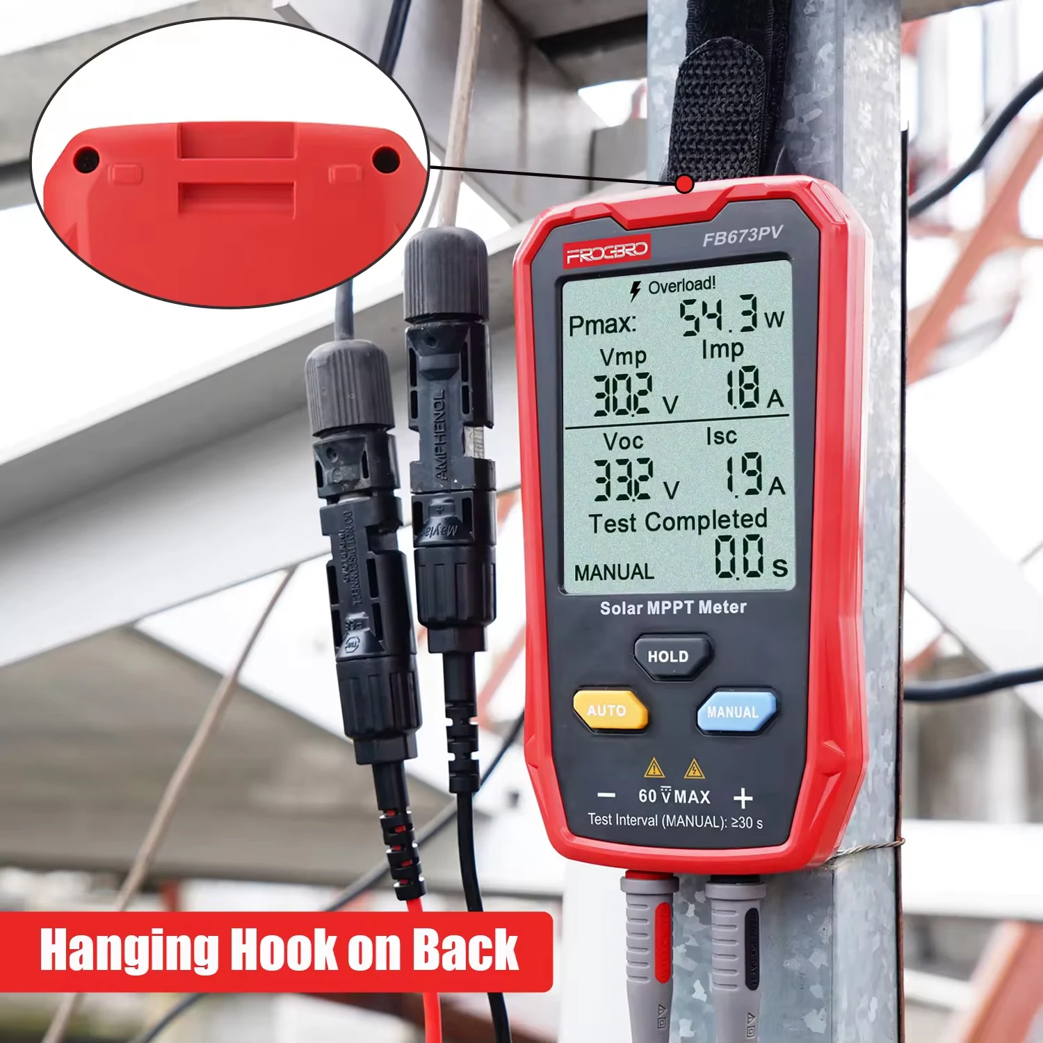 FB673PV 800w LCD MPPT solar panel pv tester energy meter Smart Current Voltage Tester Digital meter solar power tester VOC 3