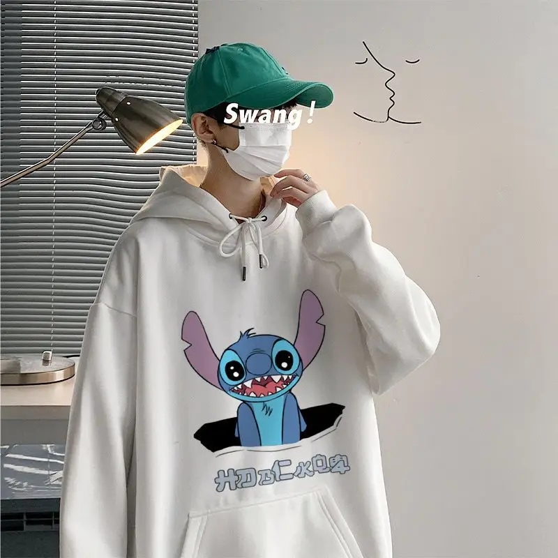 

Мужская толстовка с капюшоном Nice Look Stitch с длинными рукавами, обычный или флисовый милый мультяшный свитер, подходит для осени и зимы
