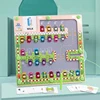 Montessori Alphabet Matching Game, Magnetic Parking Lot Maze, 26 Letters Cars Puzzle For Kids,Letters Vocabulary Learning 1