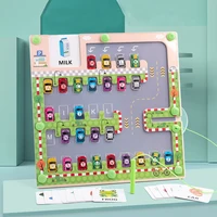 Montessori Alphabet Matching Game, Magnetic Parking Lot Maze, 26 Letters Cars Puzzle For Kids,Letters Vocabulary Learning 1