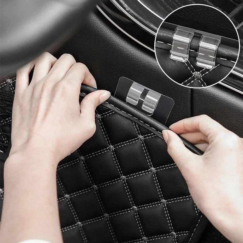 Autocollants coordonnants pour voiture, coussinets de pied, pince à poignée  en fibre, support auto-adhésif, clips de polymères de tapis, accessoires  d'intérieur de voiture, 5 pièces - AliExpress