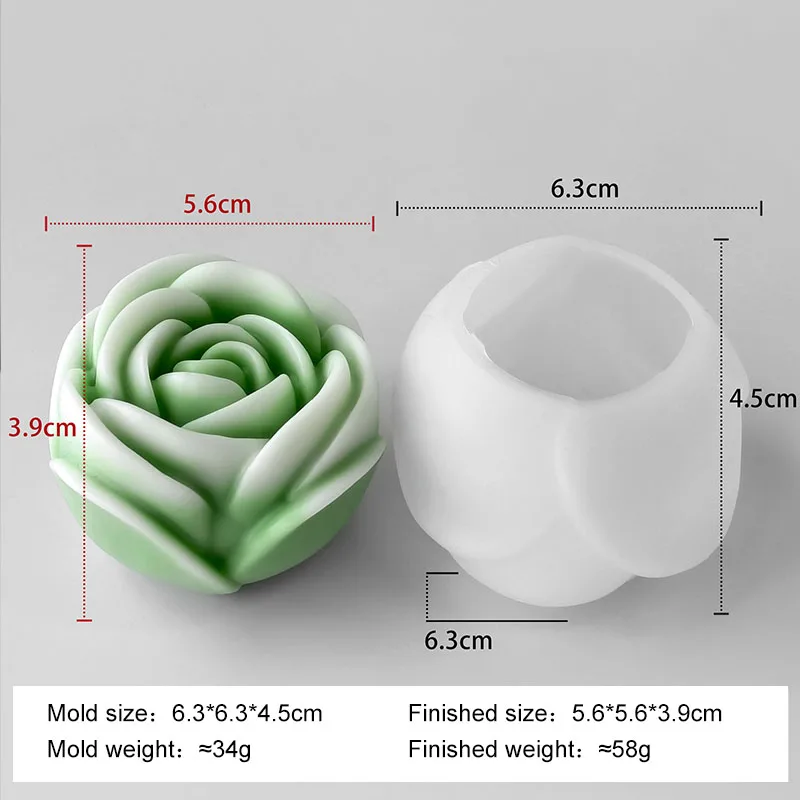 Molde De Silicona Para Velas Con Forma De Rosa En Relieve-Molde Para Velas Con Forma De Pilar De Flor De Rosa-Molde Para Velas Perfumadas-Molde De Silicona Para Hacer Velas-Molde Para Velas En