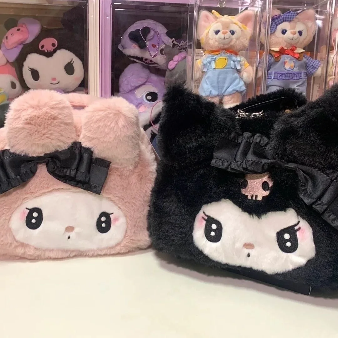 

Kawaii Kuromis Melodys Plush Storage Bag Anime Sanrioed Large Capacity Multi-functional Storage Bag Portable Travel Cosmetic Bag