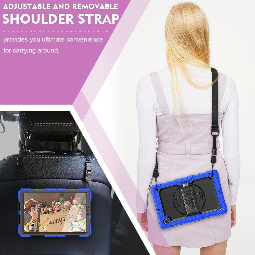 Capa Rotativa à Prova de Choque com Alça de Mão Armadura para Lenovo Tab m9 Tb310fu Tb-310xu m8 4rd Gen Tb-300fu Tb-300xu - Imagem 5