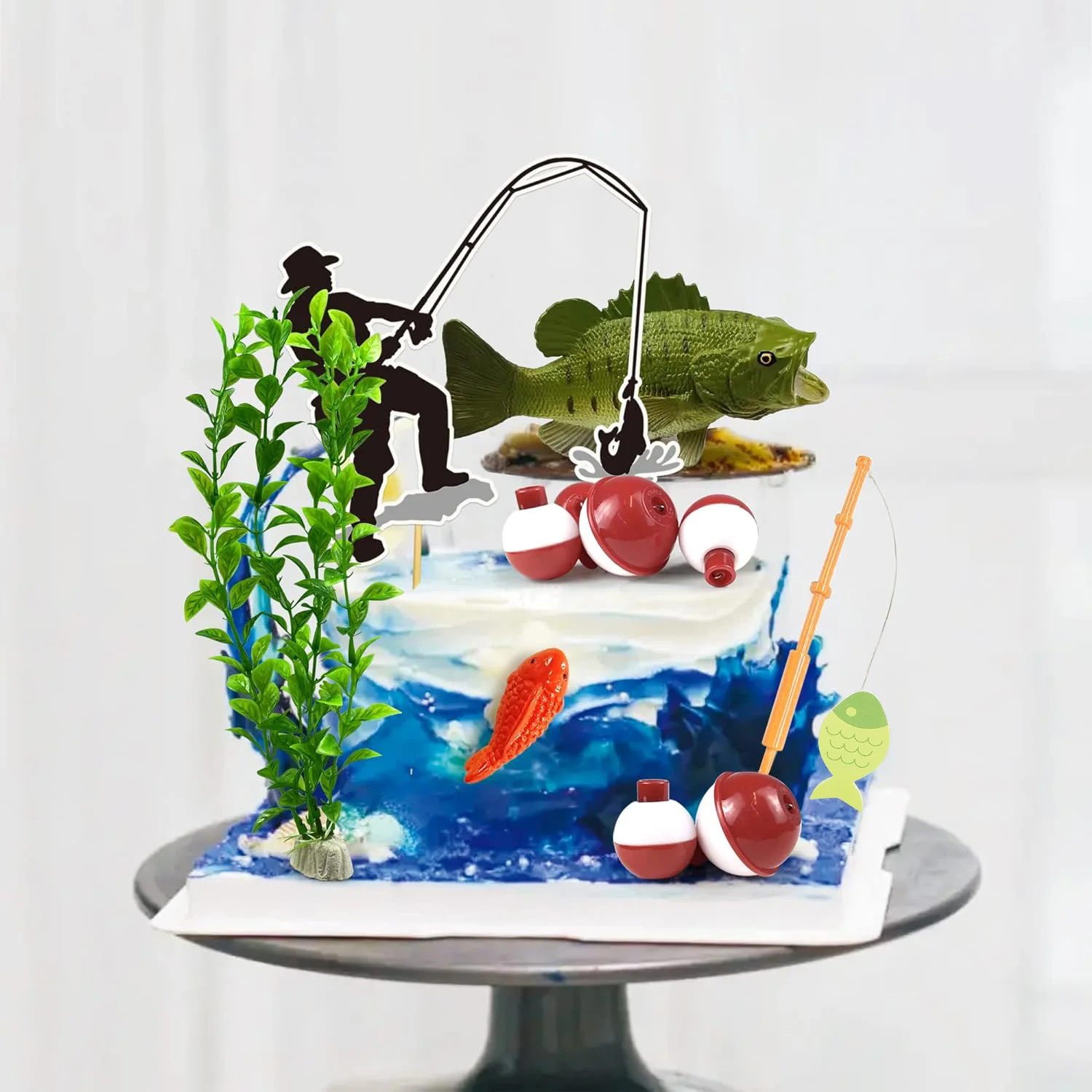 Geosar Gone Fishing Party Dekoration – 50-teiliges Set Mit Banner & Cake Toppers