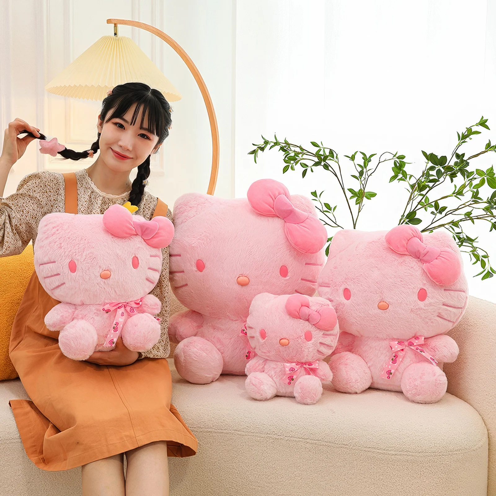 55cm Kawaii Sanrio Hello Kitty Plush Toy Cute Pink Sakura KT Cat