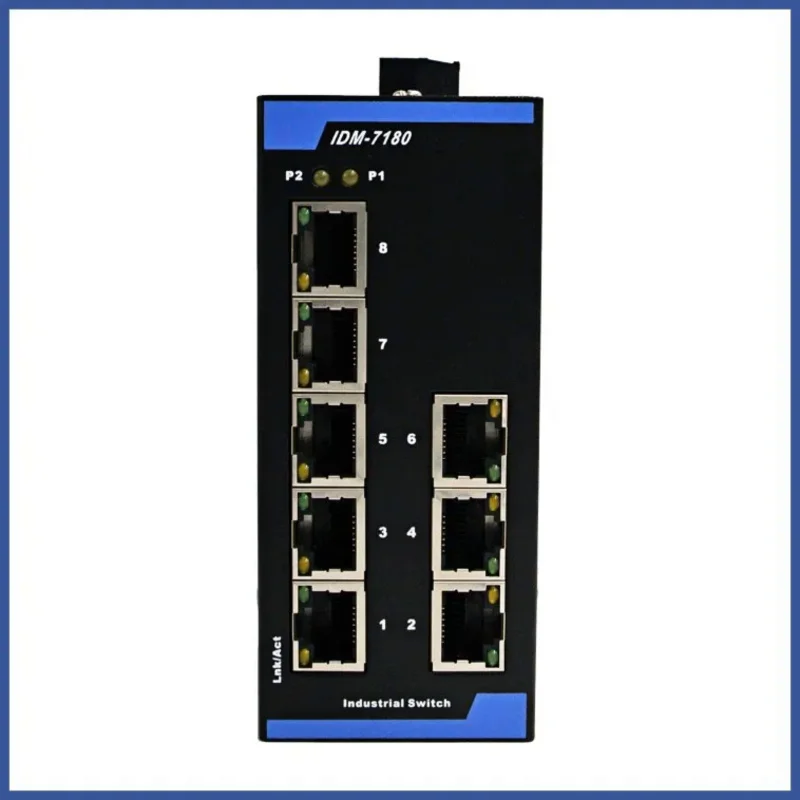 

Новый 8-портовый коммутатор Ethernet 12 В 24 В промышленного класса с креплением на DIN-рейку