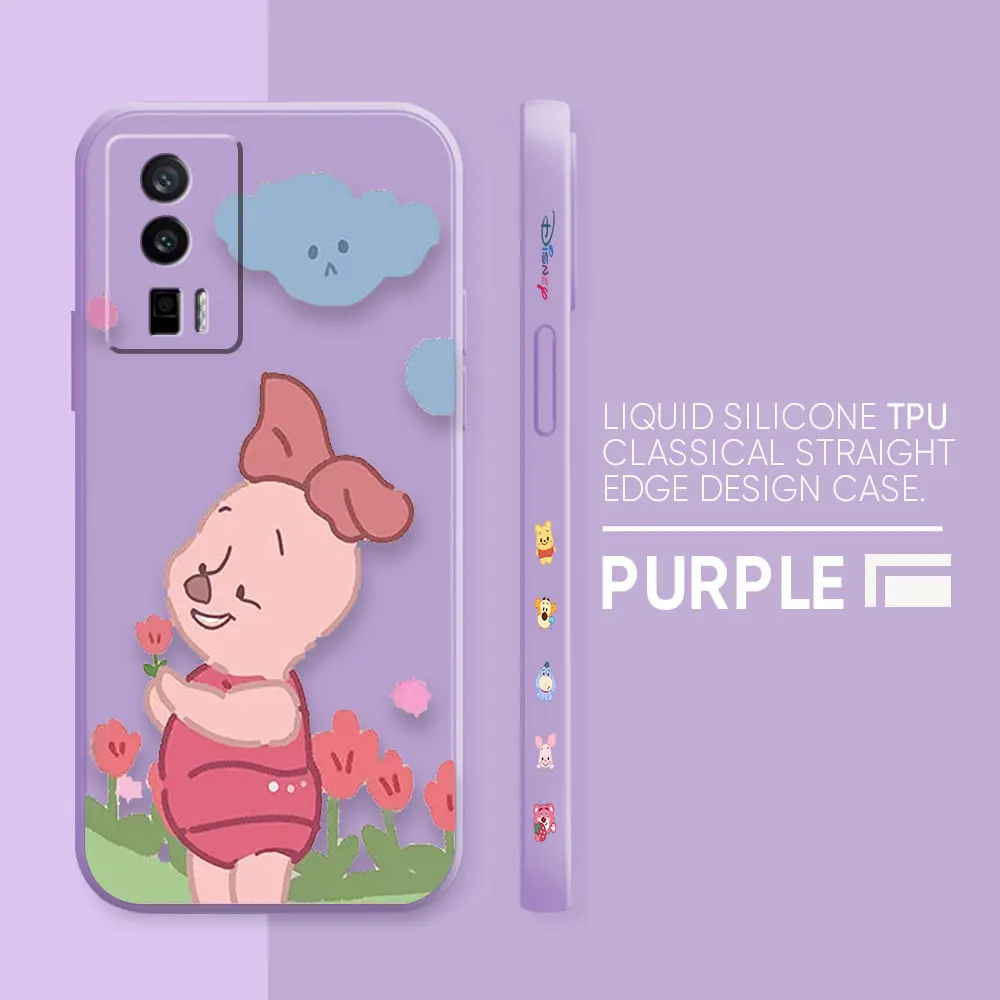 thumbnail image 1 of Case For Redmi K60E K60 K50 K40S K40 K30 9A 9 8A 8 10 Pro 4G 5G Colour Simple Liquid silicone Case Piglet Winnie the Pooh Bear, 1 of 5