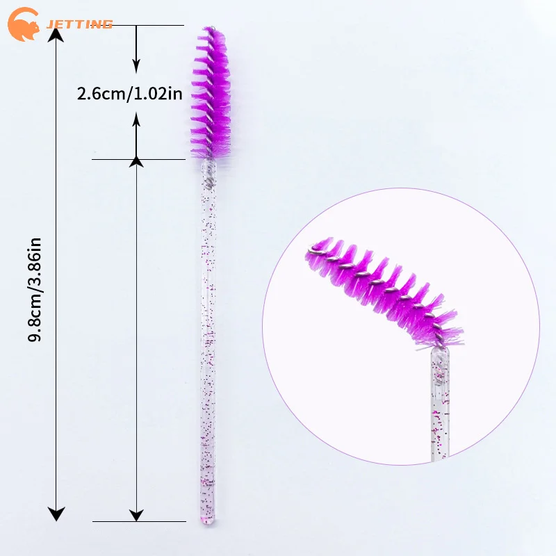 50/100Pcs 일회용 크리스탈 속눈썹 브러쉬 빗 눈 속눈썹 확장 마스카라 완드 메이크업 전문 메이크업 뷰티 도구