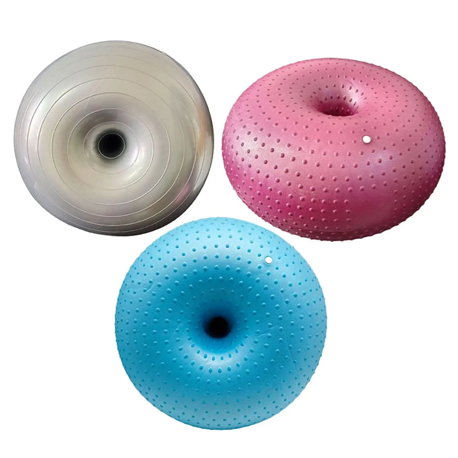 Pilates Ball Thickened Donut Shape Stability Fitness Aid Gymnastics Ball for Home Exercise and Yoga Balance